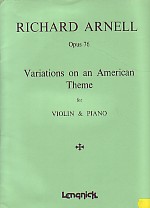 Arnell Variations On An American Theme Op76 Violin Sheet Music Songbook