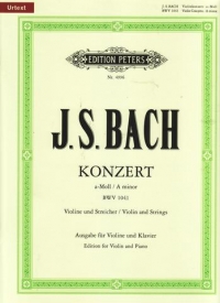 Bach Concerto No 1 Amin Bwv1041 Oistrakh Vln & Pf Sheet Music Songbook