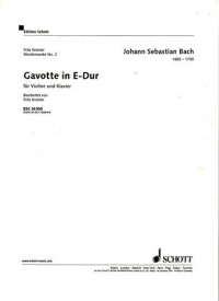 Bach Gavotte E Bwv1006 Kreisler Mw 2 Violin Sheet Music Songbook