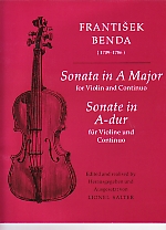 Benda Sonata A  Violin Sheet Music Songbook