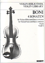 Boni Sonatas (4) Violin Sheet Music Songbook
