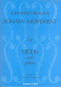 Brahms Sonata Movement Arr Forbes Violin Sheet Music Songbook