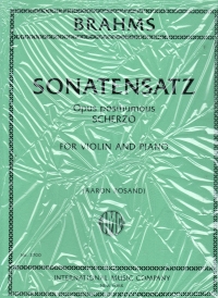 Brahms Scherzo (sonatensatz) Cmin Op Post Violin Sheet Music Songbook