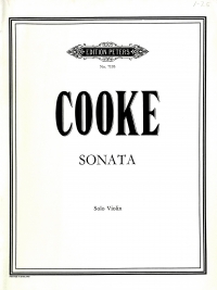 Cooke Sonata Violin Solo Sheet Music Songbook