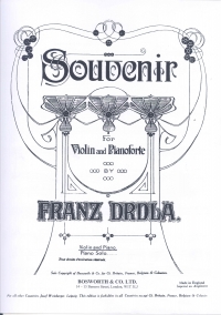 Drdla Souvenir Violin & Piano Sheet Music Songbook