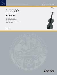 Fiocco Allegro G Bent/oneill Violin Sheet Music Songbook