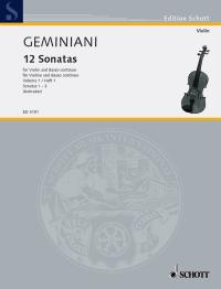 Geminiani Sonatas (12) Violin & Piano Sheet Music Songbook