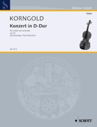 Korngold Concerto Op35 D Violin & Piano Sheet Music Songbook