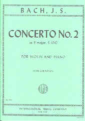 Bach Concerto No 2 E Bwv1042 Galamian Violin & Pf Sheet Music Songbook