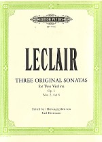 Leclair 3 Original Sonatas Op3 Nos 2 4 6 2 Violins Sheet Music Songbook
