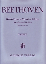 Beethoven Variations Rondo & Dance Brandenburg Vln Sheet Music Songbook