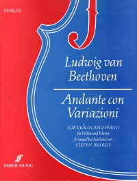 Beethoven Andante Con Variazioni Violin & Piano Sheet Music Songbook