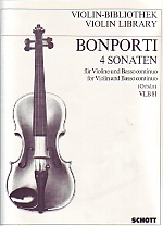Bonporti Sonatas (4) Violin Sheet Music Songbook