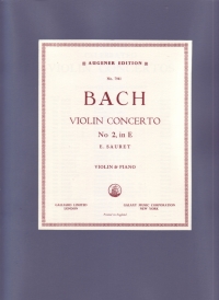 Bach Concerto E Violin & Piano Sheet Music Songbook