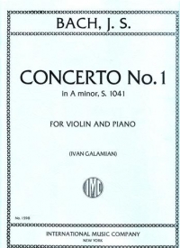 Bach Concerto No 1 Amin Bwv1041 Gingold Vln & Pf Sheet Music Songbook
