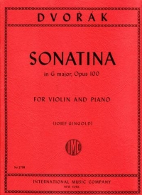 Dvorak Sonatina Op100 G Gingold Violin & Piano Sheet Music Songbook