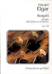Elgar Sospiri Adagio Op70 Violin & Piano Sheet Music Songbook