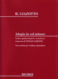 Albinoni Adagio Violin Sheet Music Songbook