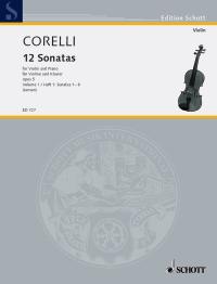 Corelli Sonatas (12) Op5 Vol 1 Violin Sheet Music Songbook
