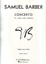 Barber Concerto Op14 Revised Version Violin Sheet Music Songbook