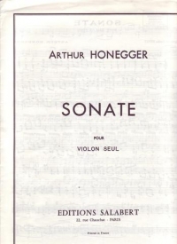 Honegger Sonate Violin Solo Sheet Music Songbook
