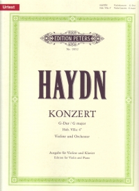 Haydn Concerto No 2 G Hobviia/4 Held/thiemann Vln Sheet Music Songbook
