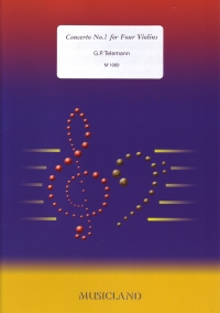 Telemann Concerto No 1 C 4 Violins Score & Parts Sheet Music Songbook