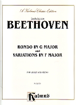 Beethoven Rondo G & Variations F Violin & Piano Sheet Music Songbook