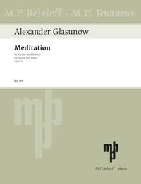 Glazunov Meditation D Op32 Violin & Piano Sheet Music Songbook