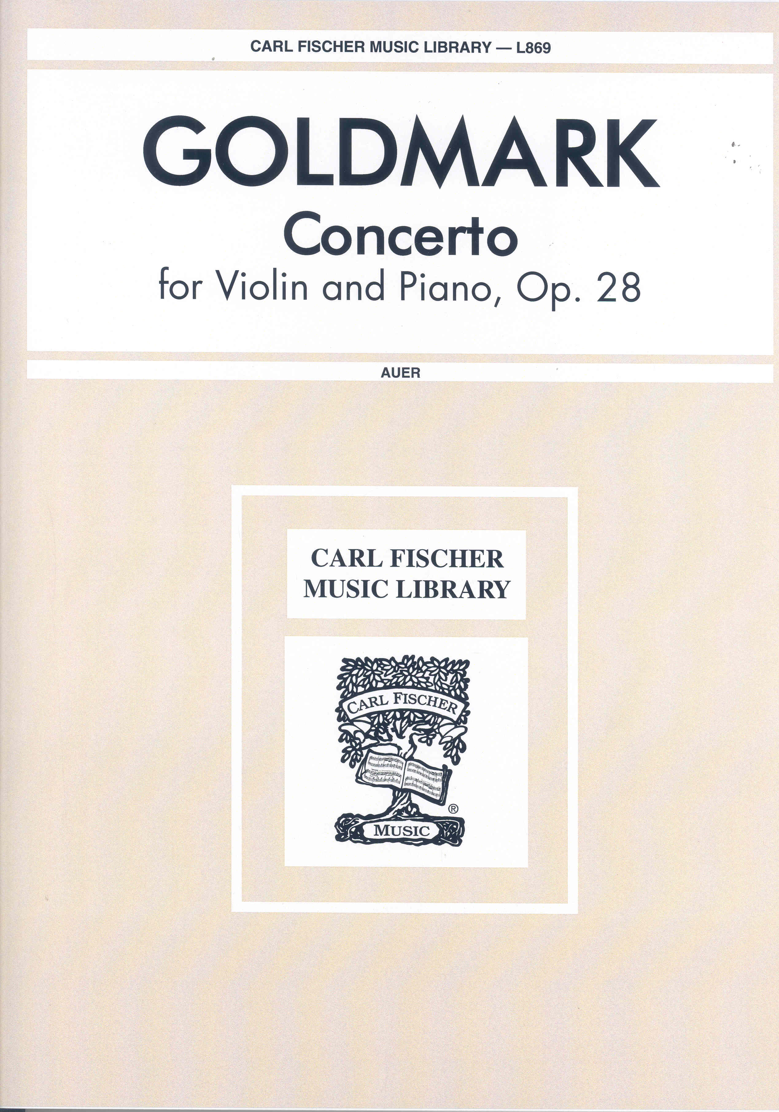 Goldmark Violin Concerto Op28 Amin Violin Sheet Music Songbook