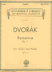 Dvorak Romance Op11 Violin & Piano Sheet Music Songbook