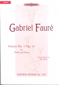 Faure Sonata Op13 No 1 Violin & Piano Urtext Sheet Music Songbook