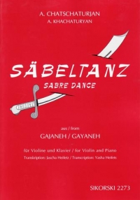 Khachaturian Sabre Dance Violin & Piano Sheet Music Songbook