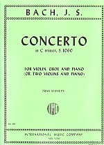 Bach Concerto Cmin Violin Oboe & Piano Sheet Music Songbook