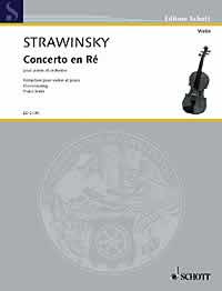 Stravinsky Concerto D Violin & Piano Reduction Sheet Music Songbook