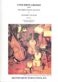Vivaldi Concerto Grosso Fmaj Rv551 3 Violins & Pf Sheet Music Songbook