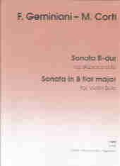 Geminiani Sonata Bmaj Solo Violin Sheet Music Songbook
