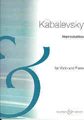 Kabalevsky Improvisation Violin & Piano Sheet Music Songbook
