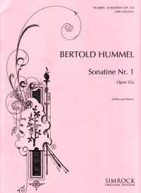 Hummel Sonatina Op35a Violin & Piano Sheet Music Songbook