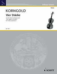 Korngold 4 Pieces Much Ado About Nothing Violin Sheet Music Songbook