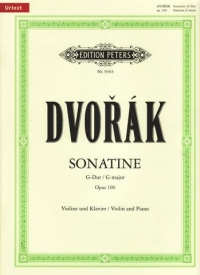 Dvorak Sonatina  Gmaj Op100 Violin & Piano Sheet Music Songbook