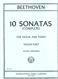Beethoven Sonatas (10) Violin & Piano Sheet Music Songbook