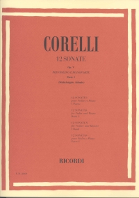 Corelli Sonatas 12 Op5 Vol 1 Violin Sheet Music Songbook