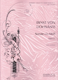 Dohnanyi Sonata Op21 Cmin Violin Sheet Music Songbook