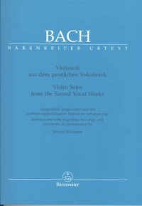 Bach Violin Solos From The Sacred Vocal Works Sheet Music Songbook