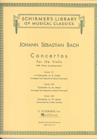 Bach Concerto E Major Violin & Piano (hermann) Sheet Music Songbook