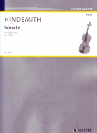 Hindemith Sonata No 1 Op31 Violin Solo Sheet Music Songbook