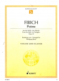 Fibich Poeme Op39 Birtel Violin Sheet Music Songbook