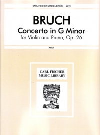 Bruch Violin Concerto Op26 Violin & Piano Sheet Music Songbook