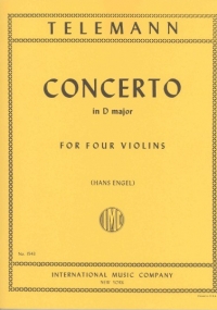 Telemann Concerto D Engel 4 Violins Sheet Music Songbook